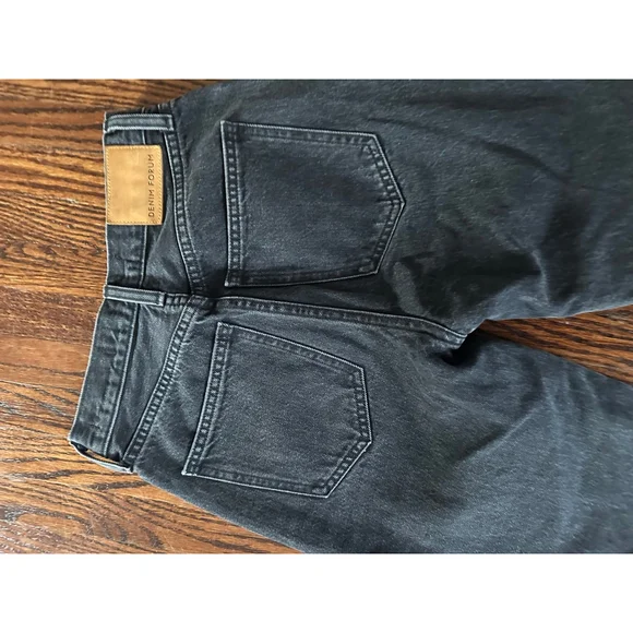 Women's Denim Forum Black The Farrah High Rise Wide Leg Jeans Size 24 - Picture 7 of 12